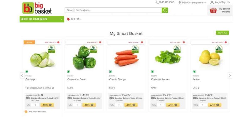 bigbasket online grocery store