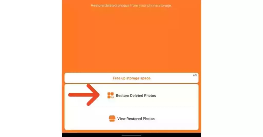 click on restore deleted photo