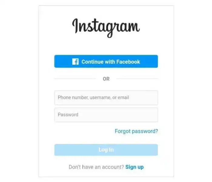 instagram homepage to create accout on instagram