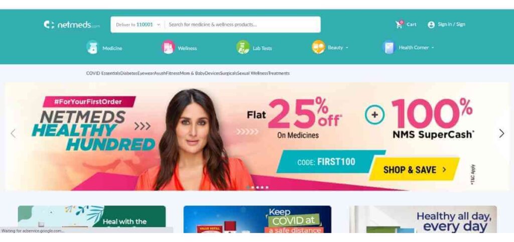 netmeds online medicine shopping platform
